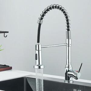 Rubinetto da cucina - Doccetta estraibile - Miscelatore monocomando - Acqua calda e fredda - Orientabile - Acciaio inossidabile - Cartuccia in Vetroceramica - Cromo nero