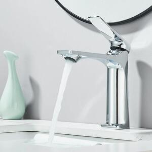 Rubinetto per lavabo - Miscelatore monocomando - Montaggio a vista - Per foro singolo - Miscelatore caldo/freddo - Cartuccia in Vetroceramica - Lega di zinco - Cromo