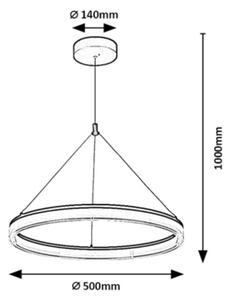 Rabalux 72478 - Lampadario LED dimmerabile sospeso su cavo SERAPHIEL 24W/230V 3000-6500K + telecomando