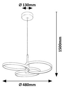 Rabalux 72400 - Lampada a sospensione LED dimmerabile su cavo ISIDORA 50W/230V 3000-6500K + telecomando