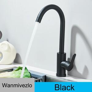 Rubinetto da cucina - Monocomando a 1 foro - Orientabile a 360° - Bocca alta - Acqua calda e fredda - Cartuccia in Vetroceramica - Lega di zinco - Montaggio a filo - Nero