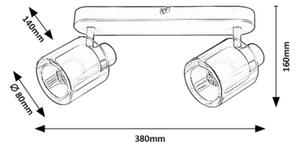 Rabalux 73064 - Faretto MIRRAL 2xE14/15W/230V