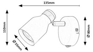 Rabalux 73095 - Faretto da parete NEZORI 1xGU10/15W/230V