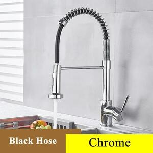 Rubinetto da cucina - 8-LSTUG - Doccetta estraibile - Orientabile a 360° - Miscelatore caldo/freddo - Monocomando - Montaggio a 1 foro - Finitura cromata - Bianco