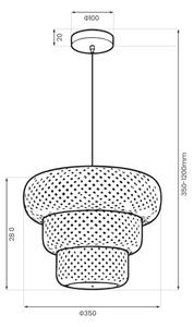 Lampada a sospensione con cavo TULUM 1xE27/15W/230V in bambù