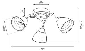 Lampadario a soffitto CLARA 3xE27/15W/230V cromo lucido