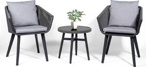 Set da giardino Rainsworth in rattan Composto da 2 poltrone e 1 tavolo con 2 cuscini e 2 cuscini da seduta