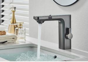 Rubinetto per lavabo senza contatto - Modello R-359S - Sensore a infrarossi - Display digitale della temperatura - Montaggio monoforo - Miscelatore monocomando caldo/freddo - Rosso bordeaux