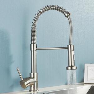 Rubinetto da cucina - Rubinetto estraibile - Funzione a 2 getti - Miscelatore monocomando - Acqua calda/fredda - Acciaio inossidabile - Montaggio monoforo - Valvola in Vetroceramica - Viola