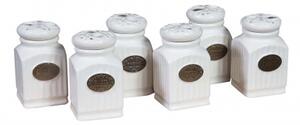 Set 6 contenitori spezie in porcellana bianca L6xPR6xH11 cm cad
