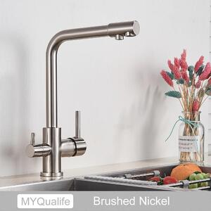 Rubinetto da cucina - Miscelatore monocomando - Acqua calda/fredda - Bocca orientabile - Cartuccia in Vetroceramica - Ottone - Installazione a foro singolo - Azzurro