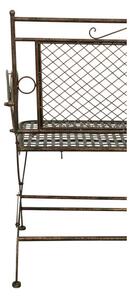Divanetto/panchina in ferro battuto finitura ruggine anticata 120x52x79 cm
