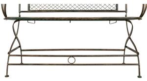 Divanetto/panchina in ferro battuto finitura ruggine anticata 120x52x79 cm