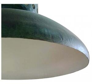 Lampadario Industrial a sospensione non elettrificato L29xPR29xH35 cm in ferro finitura verde anticata