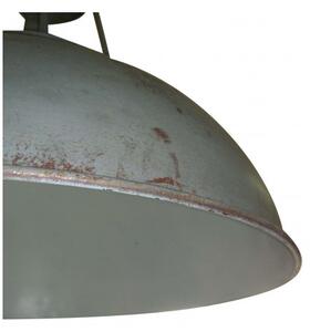Lampadario Industrial a sospensione non elettrificato L46xPR46xH40 cm in ferro finitura bianca anticata