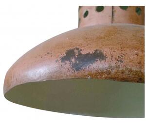 Lampadario Industrial a sospensione non elettrificato L29xPR29xH35 cm in ferro finitura arancio anticata