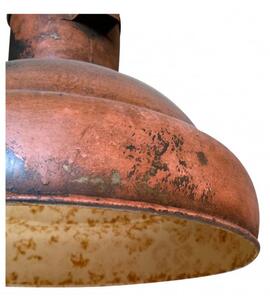 Lampadario Industrial a sospensione non elettrificato L33xPR33xH24 cm in ferro finitura arancio anticata