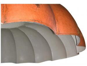 Lampadario Industrial a sospensione non elettrificato L85xPR85xH40 cm in ferro finitura arancio anticata