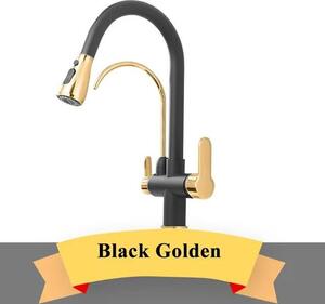 Rubinetto da cucina - Miscelatore a due maniglie - Doccetta estraibile - Montaggio monoforo - Acqua calda e fredda - Ottone, cartuccia in Vetroceramica - Bianco