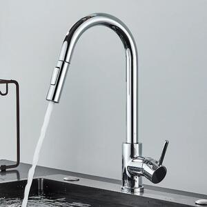 Rubinetto da cucina - Miscelatore estraibile - 2 tipi di getto: getto diretto/doccia - Monocomando caldo/freddo - Montaggio a filo, 1 foro - Acciaio inossidabile, cartuccia in Vetroceramica - Rosso bordeaux