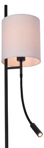 Lampada da terra LED TOKYO 1xE27/40W/230V + LED/3W nero/bianco