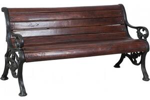 Panchina in legno massiccio e ghisa L145xPR65xH77 cm