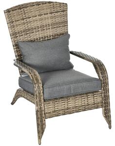 VivaGarden Poltrona da Esterno in Rattan PE Dimensioni 64x80x90 cm colore Marrone - Adirondack
