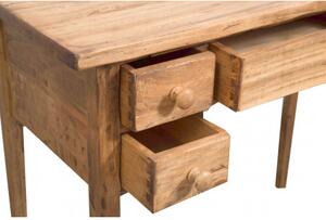 Tavolino scrittoio in legno massello di tiglio finitura naturale. Made in Italy
