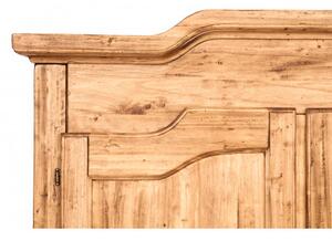 Armadio Country in legno massello di tiglio finitura naturale L127xPR59xH204 cm. Made in Italy