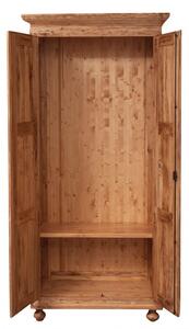 Armadio Country in legno massello di tiglio finitura naturale L100xPR50xH210 cm. Made in Italy