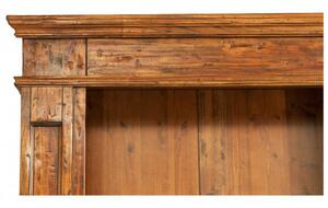 Libreria Country in legno massello di tiglio finitura noce L230xPR47xH235 cm. Made in Italy