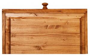 Vetrina Country in legno massello di tiglio finitura noce L55xPR43xH150 cm. Made in Italy