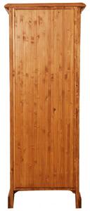 Vetrina Country in legno massello di tiglio finitura noce L55xPR43xH150 cm. Made in Italy