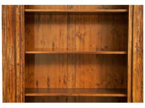 Libreria Country in legno massello di tiglio finitura noce L230xPR47xH235 cm. Made in Italy