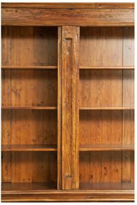 Libreria Country in legno massello di tiglio finitura noce L230xPR47xH235 cm. Made in Italy