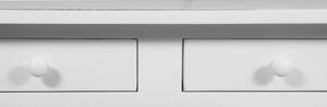 Mobile porta tv Country in legno massello di tiglio finitura bianca anticata L110xPR40xH50 cm. Made in Italy