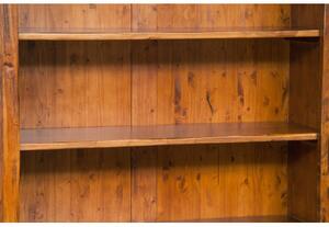 Libreria in legno massello di tiglio finitura noce L108xPR38xH211 cm. Made in Italy