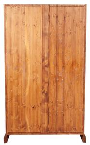 Vetrina Country in legno massello di tiglio finitura noce L120xPR37xH197 cm. Made in Italy