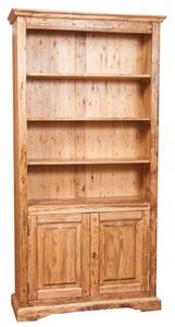 Libreria in legno massello di tiglio finitura naturale L108xPR38xH211 cm. Made in Italy