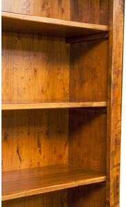 Libreria in legno massello di tiglio finitura noce L108xPR38xH211 cm. Made in Italy