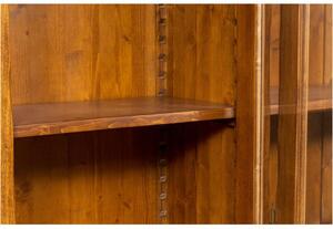 Libreria Country in legno massello di tiglio finitura noce L230xPR50xH226 cm. Made in Italy