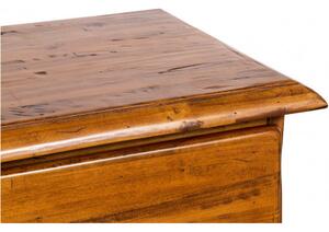 Cassettiera Country in legno massello di tiglio finitura noce L170xPR40xH100 cm. Made in Italy