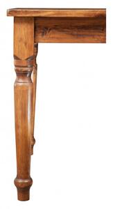 Tavolo scrittoio Country in legno massello di tiglio finitura noce L120xPR80xH80 cm. Made in Italy