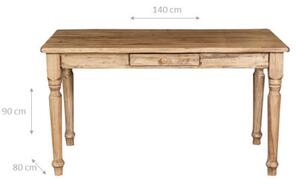 Tavolo fisso Country in legno massello di tiglio. Made in Italy