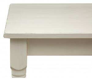 Tavolo scrittoio Country in legno massello di tiglio finitura bianca anticata L120xPR80xH80 cm. Made in Italy