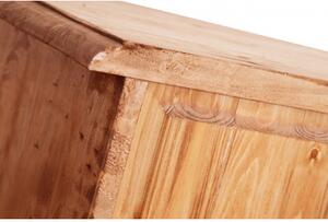 Cassettiera Country in legno massello di tiglio finitura naturale L116xPR41xH100 cm. Made in Italy