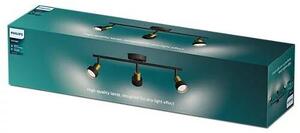 Philips 8720169299917 Conduit faretto da soffitto/spot 3xGU10 nero, ottone, ClickFix