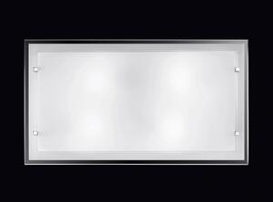 Perenz Plafoniera rettangolare grande di design moderno in vetro bianco satinato - Frame
