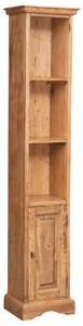Piccola libreria in legno massello di tiglio finitura naturale L40xPR30xH196 cm. Made in Italy