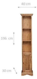 Piccola libreria in legno massello di tiglio finitura naturale L40xPR30xH196 cm. Made in Italy
